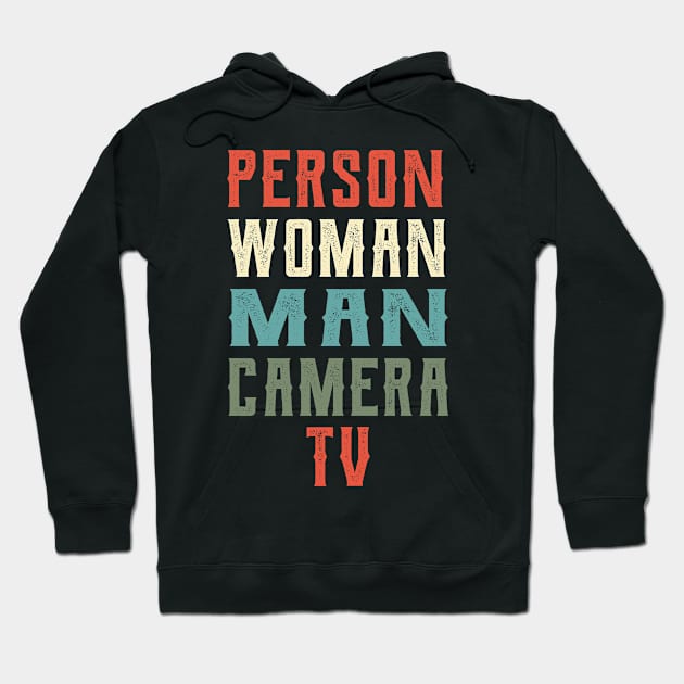 Person Woman Man Camera Tv election Hoodie by Gaming champion